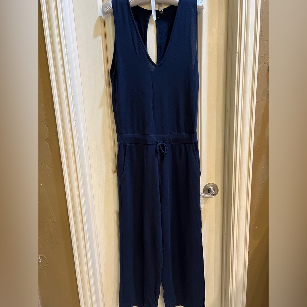 Quince Navy Sleeveless Jumpsuit